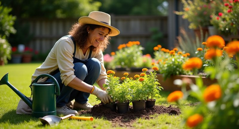 Growing Marigold Seedlings