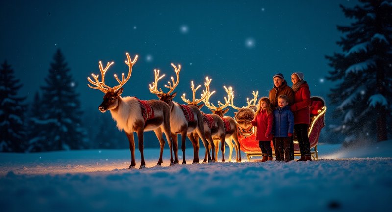 The Big Picture of Santa's Sleigh with Reindeer