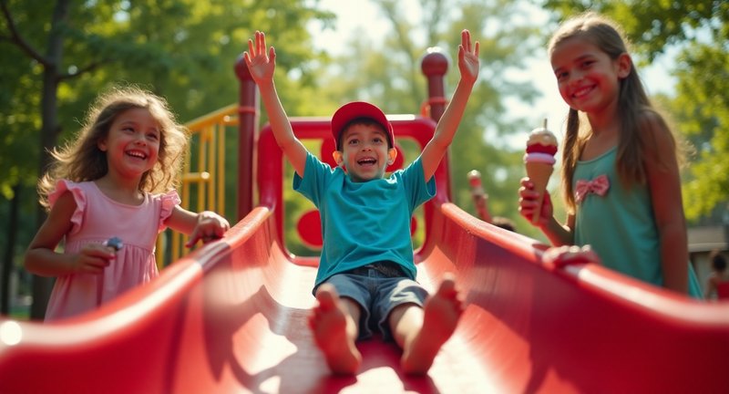 The Fun of Playground Fireman Sliding Pole