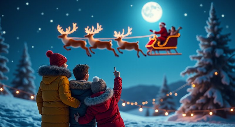 The Magic of Santa's Sleigh with Reindeer